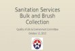 Sanitation Services Bulk and Brush Collection Quality of Life & Environment Committee October 12, 2015