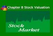 Chapter 8 Stock Valuation Overview Preferred Stock Characteristics and Valuation Common Stock Characteristics Common Stock as a Financing Tool Common