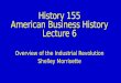 History 155 American Business History Lecture 6 Overview of the Industrial Revolution Shelley Morrisette