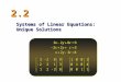 2.2 Systems of Linear Equations: Unique Solutions