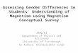 Assessing Gender Differences in Students' Understanding of Magnetism using Magnetism Conceptual Survey Jing Li Department of Physics and Astronomy University