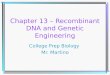 Chapter 13 – Recombinant DNA and Genetic Engineering College Prep Biology Mr. Martino