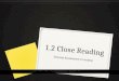 1.2 Close Reading Internal Assessment (3 credits)