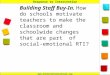 Response to Intervention  Building Staff Buy-In. How do schools motivate teachers to make the classroom and schoolwide changes