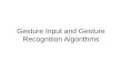 Gesture Input and Gesture Recognition Algorithms