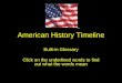 American History Timeline Built-in Glossary Click on the underlined words to find out what the words mean