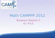 1 Math CAMPPP 2012 Breakout Session 5 Gr. 9-12. Session Goals Participants will have an opportunity to: consider assessment of learning (summative assessment)