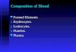 Composition of Blood Formed Elements Formed Elements 1. Erythrocytes. 2. Leukocytes. 3. Platelets. Plasma. Plasma