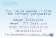 The future agenda of CCSA: the sectoral perspective Susan Teltscher Head, ICT Data and Statistics Division International Telecommunication Union 20th CCSA