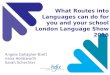 What Routes into Languages can do for you and your school London Language Show 2015 Angela Gallagher-Brett Irena Holdsworth Sarah Schechter