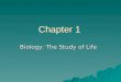 Chapter 1 Biology: The Study of Life. Section 1.1  What is Biology? The study of life The study of life  Why study Biology? Learn about life around