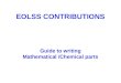 EOLSS CONTRIBUTIONS Guide to writing Mathematical /Chemical parts