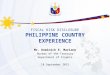 FISCAL RISK DISCLOSURE Mr. Dominick E. Mariano Bureau of the Treasury Department of Finance 18 September 2015 PHILIPPINE COUNTRY EXPERIENCE