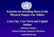 Exercise on recording flows in the Physical Supply-Use Tables: Cola City, Cow Town and Capital Harbor Michael Vardon United Nations Statistics Division