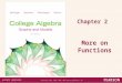 Chapter 2 More on Functions Copyright ©2013, 2009, 2006, 2005 Pearson Education, Inc