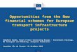 Transport Opportunities from the New financial schemes for European transport infrastructure projects Stéphane Ouaki, Head of Unit Connecting Europe –