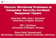 Chronic Workload Problems in Computer Security Incident Response Teams Johannes Wiik, Jose J. Gonzalez University of Agder, Norway Pål I. Davidsen University