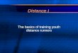 Distance I The basics of training youth distance runners