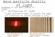 1 1.Diffraction of light –Light diffracts when it passes the edge of a barrier or passes through a slit. The diffraction of light through a single slit