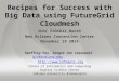 Recipes for Success with Big Data using FutureGrid Cloudmesh SDSC Exhibit Booth New Orleans Convention Center November 19 2014 Geoffrey Fox, Gregor von