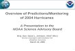 1 Overview of Predictions/Monitoring of 2004 Hurricanes A Presentation to the NOAA Science Advisory Board Brig. Gen. David L. Johnson, USAF (Ret.) NOAA