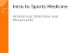 Intro to Sports Medicine Anatomical Directions and Movements