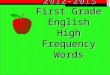 2012-2013 First Grade English High Frequency Words