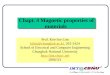 Chapt. 4 Magnetic properties of materials Prof. Kee-Joe Lim kjlim@chungbuk.ac.krkjlim@chungbuk.ac.kr, 261-2424 School of Electrical and Computer Engineering