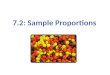 7.2: Sample Proportions. Section 7.2 Sample Proportions After this section, you should be able to… FIND the mean and standard deviation of the sampling