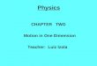 Physics CHAPTER TWO Motion in One Dimension Teacher: Luiz Izola