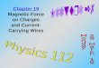 Chapter 19 Magnetic Force on Charges and Current- Carrying Wires