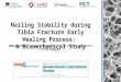 Nailing Stability during Tibia Fracture Early Healing Process: A Biomechanical Study Natacha Rosa, Fernão D. Magalhães, Ricardo Simões and António Torres