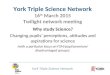 York Triple Science Network York Triple Science Network 16 th March 2015 Twilight network meeting Why study Science? Changing pupils’ perceptions, attitudes