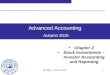 1 Advanced Accounting Autumn 2015 Chapter 2 Stock Investments – Investor Accounting and Reporting Bill Myer – Autumn 2015