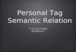 Personal Tag Semantic Relation Yi-Ching Huang 2008/02/27 Yi-Ching Huang 2008/02/27