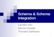 1 Schema & Schema Integration Carsten Karl Dennis Schade Thorsten Dollmann