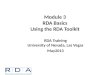 RDA Training University of Nevada, Las Vegas May2013 Module 3 RDA Basics Using the RDA Toolkit