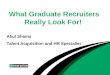 What Graduate Recruiters Really Look For! Abul Shama Talent Acquisition and HR Specialist