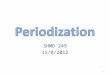 SHMD 249 15/8/2012 1. Periodization is an organized approach to training that involves progressive cycling of various aspects of a training program during