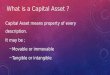 What is a Capital Asset ? Capital Asset means property of every description. It may be ; –Movable or immovable –Tangible or intangible