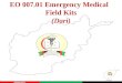 AFAMS EO 007.01 Emergency Medical Field Kits (Dari) 01/09/2013