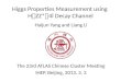 Higgs Properties Measurement using H  ZZ*  4 Decay Channel Haijun Yang and Liang Li The 23rd ATLAS Chinese Cluster Meeting IHEP, Beijing, 2013. 3. 3