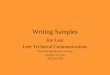 Writing Samples Jon Leer Leer Technical Communications Technical and Business Writing jleer@ltc.mv.com 603-533-7538
