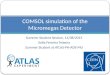 Summer Student Session, 11/08/2015 Sofia Ferreira Teixeira Summer Student at ATLAS-PH-ADE-MU COMSOL simulation of the Micromegas Detector