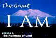 T HE Holiness OF G OD Introduction Introduction – There may not be a quality of God more crucial God’s holiness helps us understand many other attributes