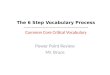 The 6 Step Vocabulary Process ----------------------------------------------- Common Core Critical Vocabulary Power Point Review Mr. Bruce