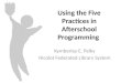 Using the Five Practices in Afterschool Programming Kymberley E. Pelky Nicolet Federated Library System