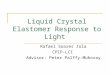 Liquid Crystal Elastomer Response to Light Rafael Soares Zola CPIP-LCI Advisor: Peter Palffy-Muhoray
