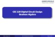 CEC 220 Digital Circuit Design Boolean Algebra Friday, January 16 CEC 220 Digital Circuit Design Slide 1 of 22