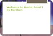 Welcome to Arabic Level I by Kurzban. Lesson 9: Objectives:  Review  Identifying Letter Haa, Mim, lam, and kaf  objects from immediate environment